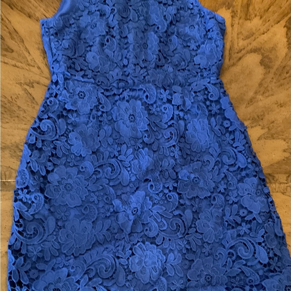 Blue Floral Lace Dress